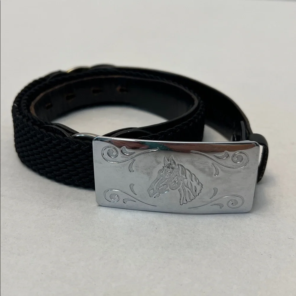 TEX TAN WESTERN BELT WITH SILVER HORSE BUCKLE CHAMBERS CO.